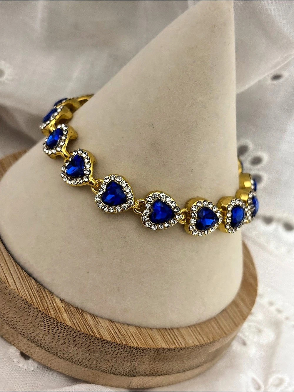 Blue Heart Stone Bracelet